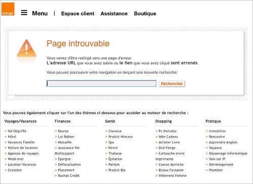 Page erreur pagesperso-orange.fr